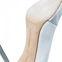 مملوكة مسبقًا Manolo Blahnik Two Tone Leather BB Pointed Toe Pumps Size 37