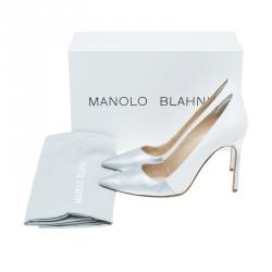 مملوكة مسبقًا Manolo Blahnik Two Tone Leather BB Pointed Toe Pumps Size 37