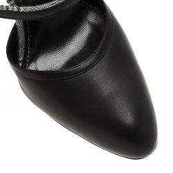 Pre Owned حذاء كعب عالي مانولو بلانيك ماري جين جلد أسود مقاس 40