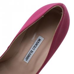 مملوكة مسبقًا Manolo Blahnik Pink Satin Nadira Embellished Pumps Size 38