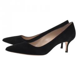 Pre Owned Manolo Blahnik Black Suede Pointed Toe Pumps Size 39.5