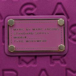 Pre Owned Marc by Marc Jacobs Pink Fabric Vertical Dreamy Logo Laptop Case