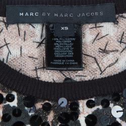 Marc by Marc Jacobs Leopard Print Sequin Embellished Sweater XS