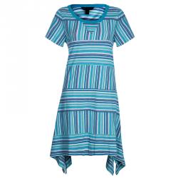 Pre Owned Marc by Marc Jacobs Blue Striped A-line Knit Dress L