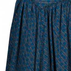 مملوكة مسبقًا تنورة مارك باي مارك جاكوبس تركواز مطبوعة للركبة S