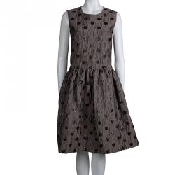 Marc by Marc Jacobs Beige Polka Dot Sleeveless Full Skirt Dress M