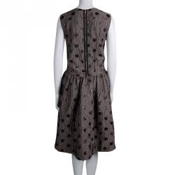 Marc by Marc Jacobs Beige Polka Dot Sleeveless Full Skirt Dress M