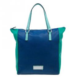 Pre Owned Marc by Marc Jacobs Blue/Green Lizard Stamped Take Me Tote 