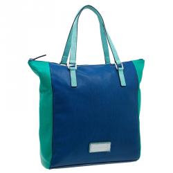Pre Owned Marc by Marc Jacobs Blue/Green Lizard Stamped Take Me Tote 