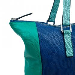 Pre Owned Marc by Marc Jacobs Blue/Green Lizard Stamped Take Me Tote 