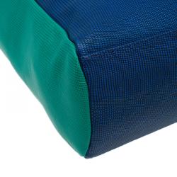 Pre Owned Marc by Marc Jacobs Blue/Green Lizard Stamped Take Me Tote 