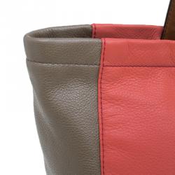 Pre Owned حقيبة مارك باي مارك جاكوبس واتس ذا تي وردي جلد ثنائي اللون