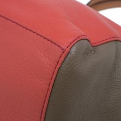 Pre Owned حقيبة مارك باي مارك جاكوبس واتس ذا تي وردي جلد ثنائي اللون