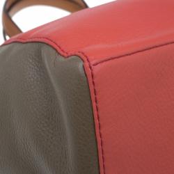 Pre Owned حقيبة مارك باي مارك جاكوبس واتس ذا تي وردي جلد ثنائي اللون