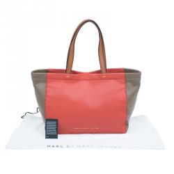 Pre Owned حقيبة مارك باي مارك جاكوبس واتس ذا تي وردي جلد ثنائي اللون