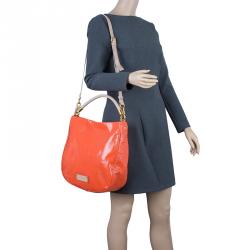 Pre Owned Marc by Marc Jacobs Orange Patent Leather Too Hot To Handle Hobo
