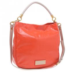 Pre Owned Marc by Marc Jacobs Orange Patent Leather Too Hot To Handle Hobo
