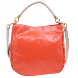 Pre Owned Marc by Marc Jacobs Orange Patent Leather Too Hot To Handle Hobo