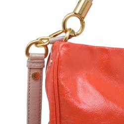 Pre Owned Marc by Marc Jacobs Orange Patent Leather Too Hot To Handle Hobo