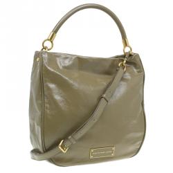 Pre Owned Marc by Marc Jacobs Olive Green Patent Leather Too Hot To Handle Hobo