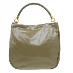 Pre Owned Marc by Marc Jacobs Olive Green Patent Leather Too Hot To Handle Hobo