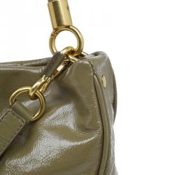 Pre Owned Marc by Marc Jacobs Olive Green Patent Leather Too Hot To Handle Hobo