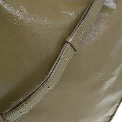 Pre Owned Marc by Marc Jacobs Olive Green Patent Leather Too Hot To Handle Hobo