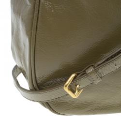 Pre Owned Marc by Marc Jacobs Olive Green Patent Leather Too Hot To Handle Hobo