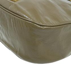 Pre Owned Marc by Marc Jacobs Olive Green Patent Leather Too Hot To Handle Hobo