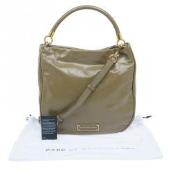 Pre Owned Marc by Marc Jacobs Olive Green Patent Leather Too Hot To Handle Hobo