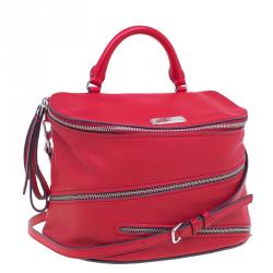 Pre Owned Marc by Marc Jacobs Red Goatskin Leather Serpentine Shoulder Bag