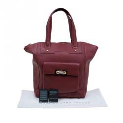 مملوكة مسبقًا حقيبة يد مارك باي مارك جاكوبس سحاب بوب جلد حمراء