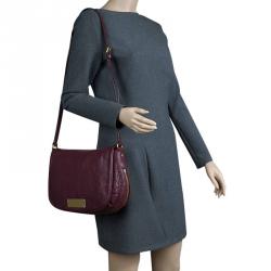 Pre Owned Marc by Marc Jacobs Burgundy Leather Washed Up The Nash Cross Body Bag
