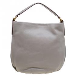 Pre Owned Marc by Marc Jacobs Grey Leather New Q Hillier Hobo