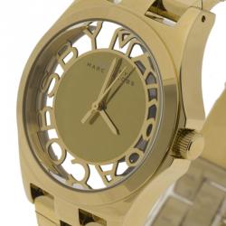 Pre Owned Marc By Marc Jacobs Gold Tone Stainless Steel MBM3206 Women's Wristwatch 40MM