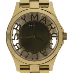 Pre Owned Marc By Marc Jacobs Gold Tone Stainless Steel MBM3206 Women's Wristwatch 40MM