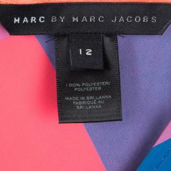 Pre Owned Marc By Marc Jacobs Multicolor Diamond Checked Sleeveless Shift Dress L