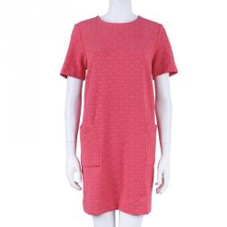 Pre Owned Marc by Marc Jacobs Hot Pink Textured Shift Dress M