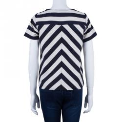Pre Owned Marc by Marc Jacobs Monochrome Striped Top S