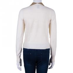 Pre Owned كارديغان مارك باي مارك جاكوبس كريمي بياقة مزخرفة XS