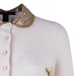 Pre Owned كارديغان مارك باي مارك جاكوبس كريمي بياقة مزخرفة XS