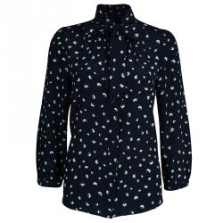 Pre Owned Marc by Marc Jacobs Navy Blue Printed Blouse S