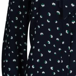 Pre Owned Marc by Marc Jacobs Navy Blue Printed Blouse S