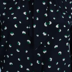 Pre Owned Marc by Marc Jacobs Navy Blue Printed Blouse S