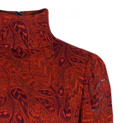 Pre Owned فستان مارك باي مارك جاكوبس مطرز بأكمام طويلة أحمر S