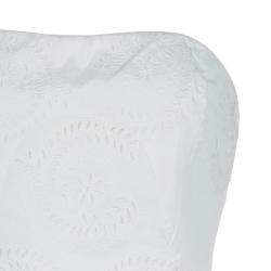 Pre Owned Marc by Marc Jacobs White Strapless Eyelet Dress L