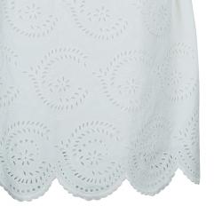 Pre Owned Marc by Marc Jacobs White Strapless Eyelet Dress L