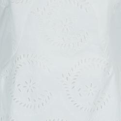 Pre Owned Marc by Marc Jacobs White Strapless Eyelet Dress L