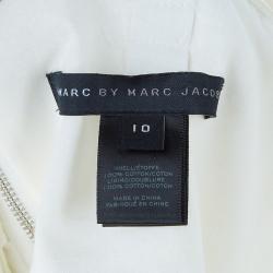 Pre Owned Marc by Marc Jacobs White Strapless Eyelet Dress L