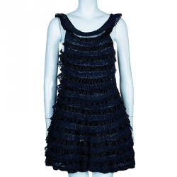 Pre Owned فستان مارك باي مارك جاكوبس دانتيل أسود مدرج XS